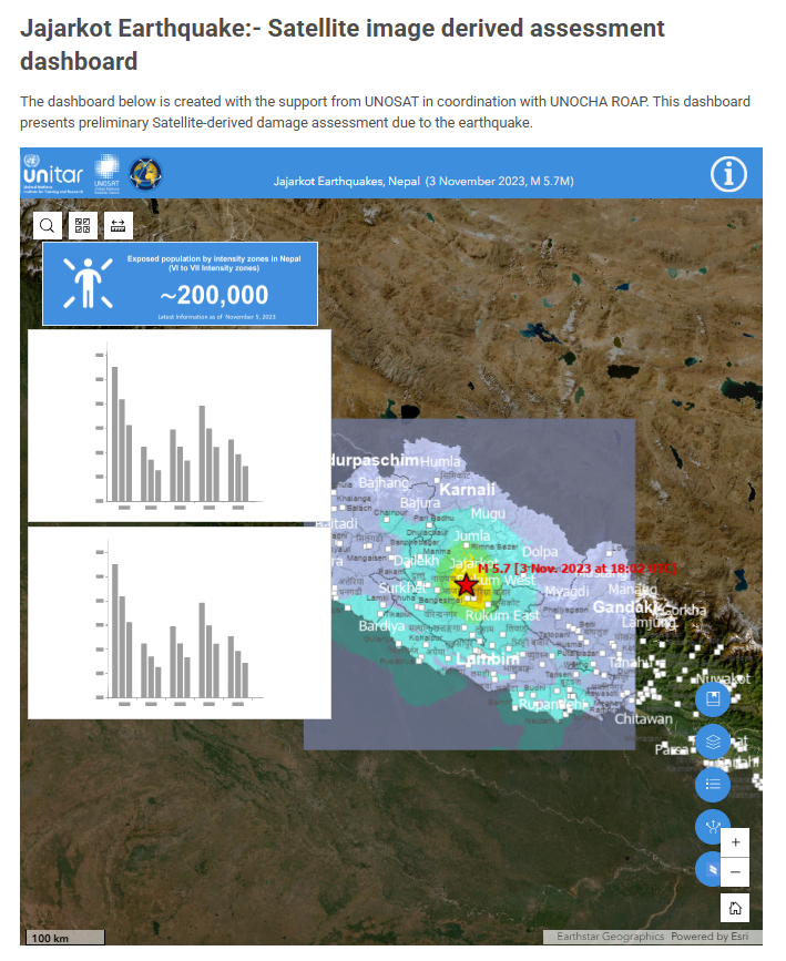 Jajarkot Earthquake:- Satellite image derived assessment dashboard. Photo: UN Nepal